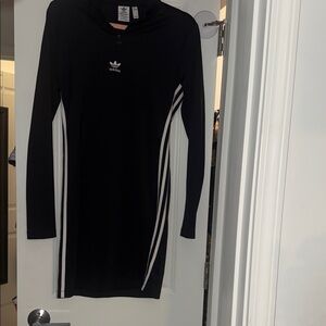 Adidas Black Long Sleeve Dress with White Accents